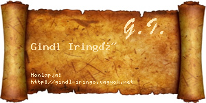 Gindl Iringó névjegykártya